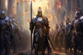 Noble knights clad in shining armor - Generative AI