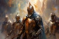 Noble knights clad in shining armor - Generative AI