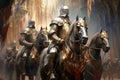 Noble knights clad in shining armor - Generative AI