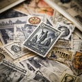 Imprinted Legacies: A Historical Collection of Collectible Stamps Royalty Free Stock Photo