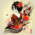 Graceful Elegance Enchanting Geisha Artwork