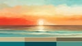 Abstract painting with a harmonious color palette