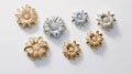 girl fancy studs inspired by nature against a white backdrop Royalty Free Stock Photo