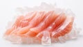 Sublime Savory: Closeup of Ika Sashimi Isolated on White Background