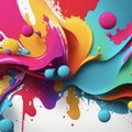Colorful Fusion: A Dynamic Abstract 3D Illustration Royalty Free Stock Photo