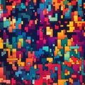 Vibrant Pixel Artwork. Pixelated Abstract Background.
