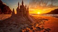 A beach filled with captivating sandcastles