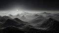 Monochrome Serenity: Minimalistic Black and White Landscape