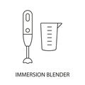 Immersion blender line vector icon for marks on food packaging