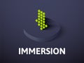 Immersion isometric icon, on color background