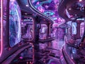 Immersive Cybernetic Nexus with Luminescent Data Conduits and Pulsing Bond Matrices for Transhumanist