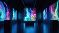 Immersive digital art exhibition showcasing vibrant colors and abstract forms