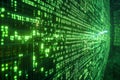 Immersive digital backdrop featuring binary code and cyberpunk aesthetics for tech-inspired projects Royalty Free Stock Photo