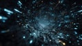 Immersive Digital Quantum Data Tunnel with Deep Perspective and Glowing Data Particles for High-Speed Information Flow Royalty Free Stock Photo