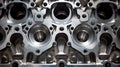 Showcasing backdrop detailing cylinder head intricacies.AI Generated Royalty Free Stock Photo