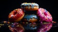 Immersive Doughnuts: A Fusion Of Olivier Ledroit, Miki Asai, And Herve Guibert Royalty Free Stock Photo