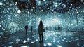 An immersive installation using mirrors and lights to create the illusion of being surrounded by dark matter inspiring a