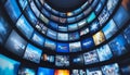 Immersive Multimedia Experience Dynamic Array of Video Streaming Displays Showcasing Content