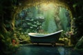 Immersive Nature relax bath nature. Generate Ai