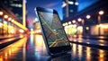 Immersive Night City Subway App UI Design A Dark Theme Mobile Interface for Seamless Navigation in LowLight Conditions