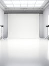 Immersive Studio Space: Captivating White Room with Ambient Ligh