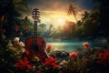 Immersive Tropical nature music. Generate Ai Royalty Free Stock Photo