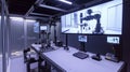 An immersive view of a robotic workstation where highresolution cameras and sensors are collecting data on product