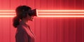 Immersive virtual reality experience with glowing 5G streams
