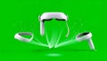Immersive Virtual Reality Gaming Gear on Green Screen Royalty Free Stock Photo