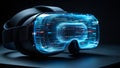 Immersive Virtual Reality Headset Showcasing Advanced Digital Technology Interface Royalty Free Stock Photo