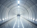 Immersive 360 VRReady Panorama of a Bright White Underground Tunnel Minimalist 3D Render for Virtual Reality Royalty Free Stock Photo