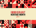 Immigrant Heritage Month Vector Illustration. National June Awareness. New York Celebration Week. Horizontal Neo Geometric pattern
