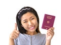 Immigrant woman holding German passport Royalty Free Stock Photo