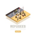 Immigrants Isometric Composition Royalty Free Stock Photo