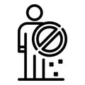 Immigrants restricted icon, outline style