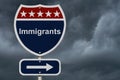 Immigrants this way sign