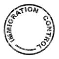 Immigration Control Black Rubber Ink Stamp