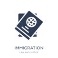 immigration icon. Trendy flat vector immigration icon on white b