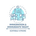 Immigration and immigrants right concept icon