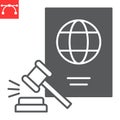 Immigration law glyph icon