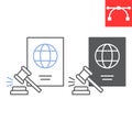 Immigration law line and glyph icon