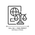 Immigration law pixel perfect linear icon