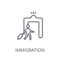 immigration linear icon. Modern outline immigration logo concept