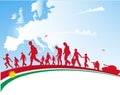 Immigration people with kurdistan flag