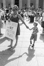 Woman with Child at Immigration Rally