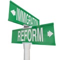 Immigration Reform Road Signs Changing Legal Residency Status Al Royalty Free Stock Photo