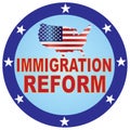 Immigration Reform USA Map Button vector Illustration