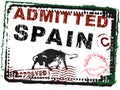 Immigration Stamp - Spain with stamps Royalty Free Stock Photo