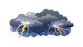 Imminent Storm with Dark Clouds and Lightning, vector design Generative AI Royalty Free Stock Photo