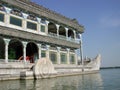 The immobile marble boat on the edge of the Kunming lake